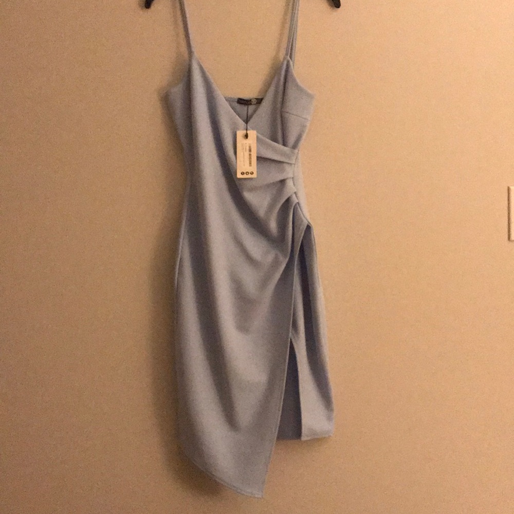 Strappy Wrap Pleated Bodycon Midi Dress